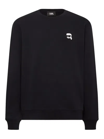 Karl Lagerfeld Ikon-appliqué Sweatshirt In Black