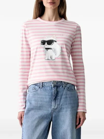 Karl Lagerfeld Ikon Aquarelle Langarmshirt In Purple