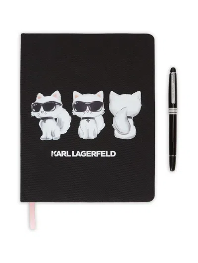 Karl Lagerfeld Ikon Aquarelle Notebook In Black