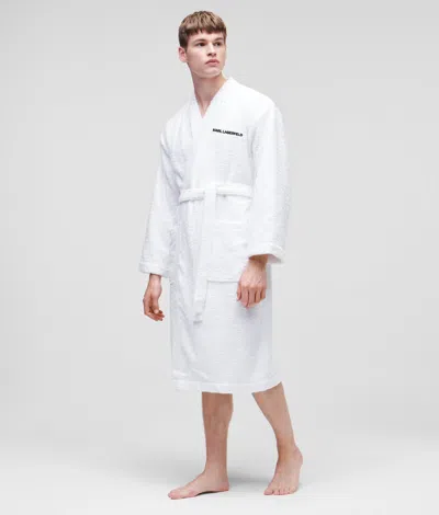 Karl Lagerfeld Ikon Bathrobe In White