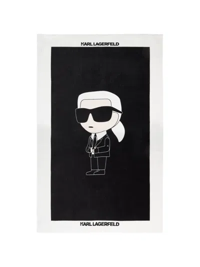 Karl Lagerfeld Ikon Beach Towel In Black