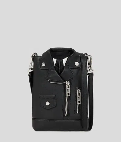 Karl Lagerfeld Ikon Biker Jacket Crossbody Bag In Black