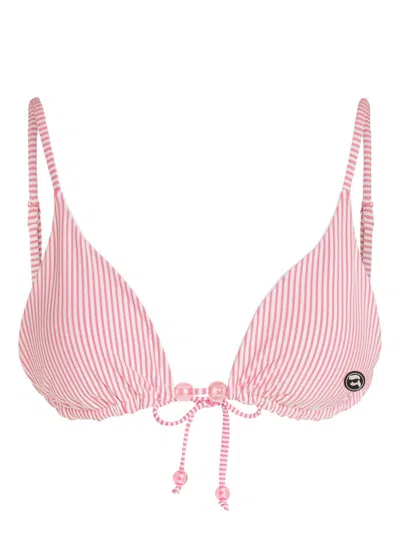 Karl Lagerfeld Ikon Bikini Top In 粉色