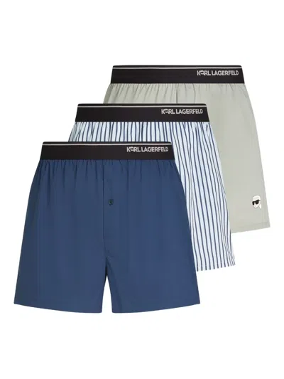 Karl Lagerfeld Ikon Boxers Pack In 蓝色