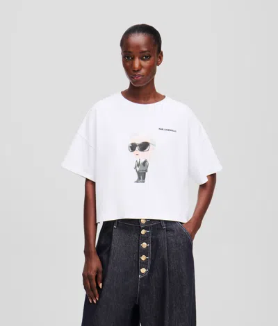 Karl Lagerfeld Ikon Boxy T-shirt In White