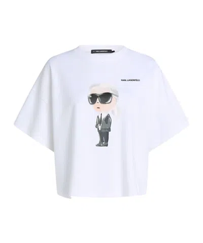 Karl Lagerfeld Ikon Boxy T-shirt In White