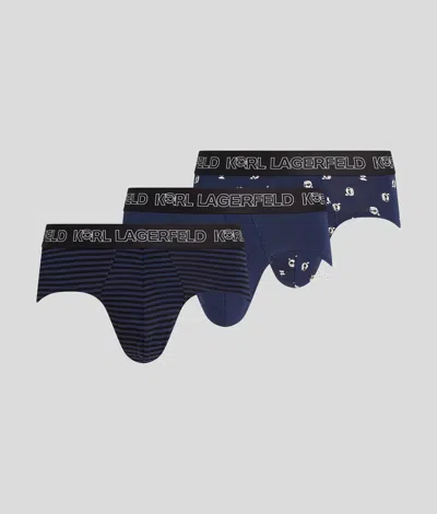 Karl Lagerfeld Ikon Briefs – 3-pack In Blue