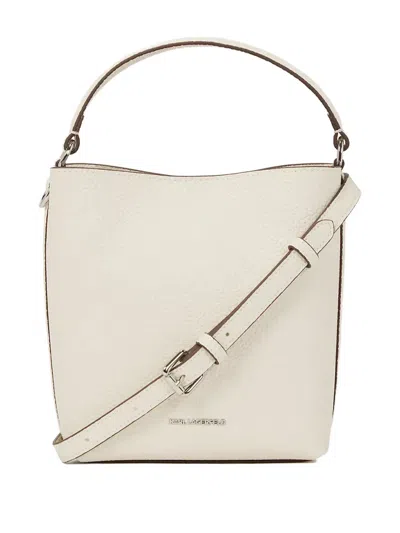 Karl Lagerfeld Ikon Bucket Bag In White