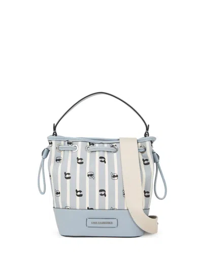 Karl Lagerfeld Ikon Bucket Bag In Blue
