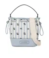 Karl Lagerfeld Striped Light Blue White Bucket Bag In Light Blue