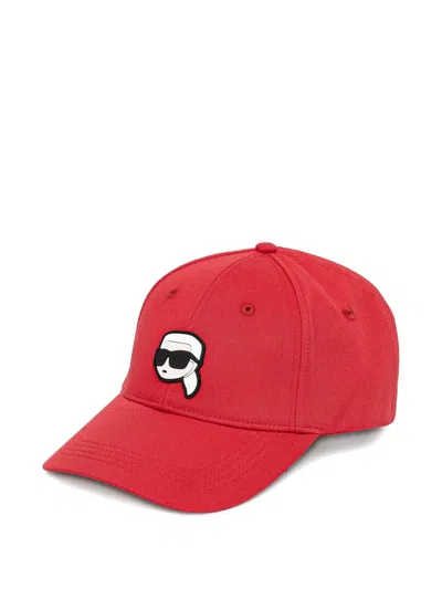 Karl Lagerfeld Ikon Cap In Red