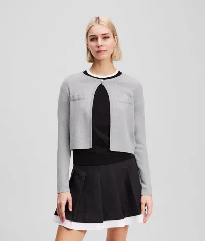 Karl Lagerfeld Ikon Cardigan In Gray