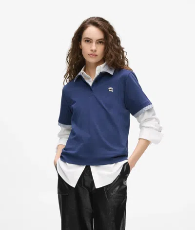 Karl Lagerfeld Ikon Check Collar Polo Shirt