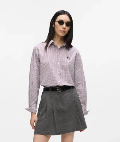 Karl Lagerfeld Ikon Checked Shirt In Purple