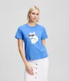 Karl Lagerfeld Ikon Choupette Aquarelle T-shirt In Blue