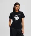Karl Lagerfeld Ikon Choupette Aquarelle T-shirt In Black