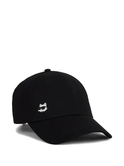 Karl Lagerfeld Ikon Choupette Baseball Cap In Black