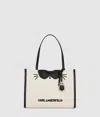 Karl Lagerfeld Ikon Choupette Canvas Tote Bag In Brown