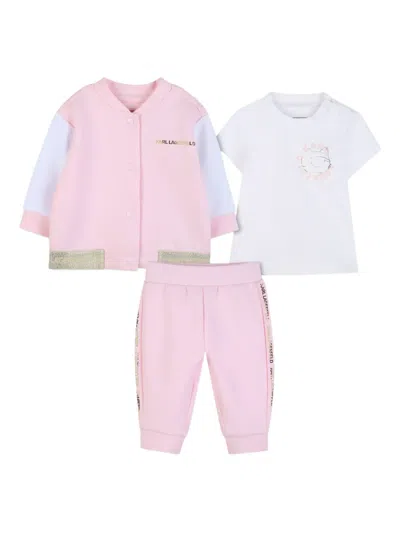 Karl Lagerfeld Babies' Ikon Choupette Colourblock Tracksuit In Multi