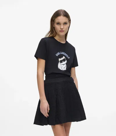 Karl Lagerfeld Ikon Choupette Graphic T-shirt In Black