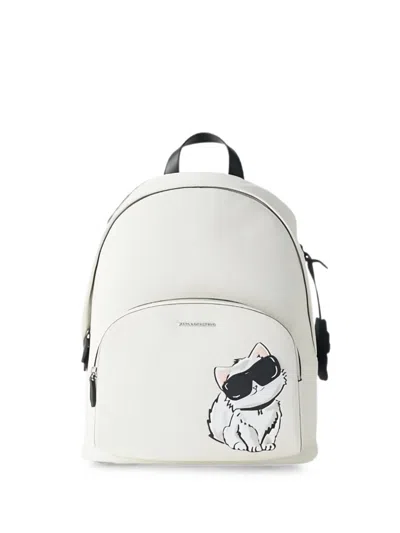Karl Lagerfeld Ikon Choupette Md Backpack In White