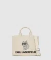 Karl Lagerfeld Ikon Choupette Medium Tote Bag In Neutral