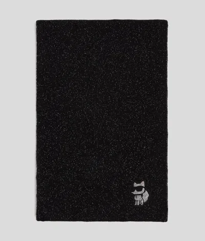Karl Lagerfeld Ikon Choupette Metallic Scarf In Multi