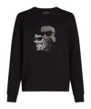 Shop Karl Lagerfeld Ikon Choupette Rhinestone Sweatshirt In Black