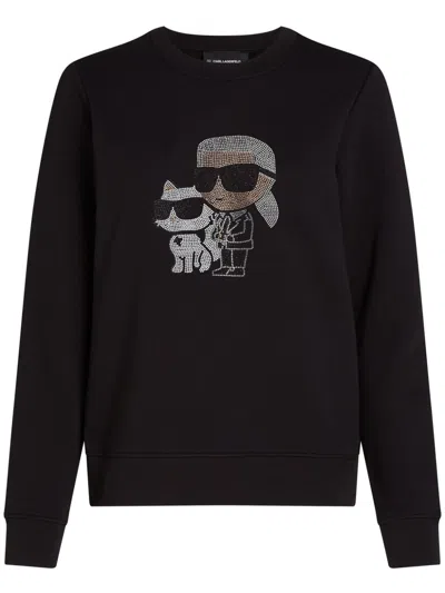 KARL LAGERFELD IKON CHOUPETTE RHINESTONE SWEATSHIRT