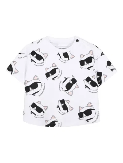 Karl Lagerfeld Babies' Ikon Choupette Shorts Set In White