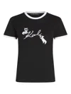Karl Lagerfeld Ikon Choupette Signature T-shirt In Black