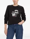 Karl Lagerfeld Ikon Choupette Sweatshirt In Black