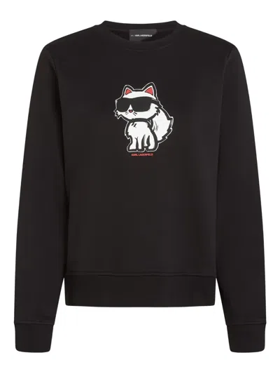 Karl Lagerfeld Ikon Choupette Sweatshirt In Black