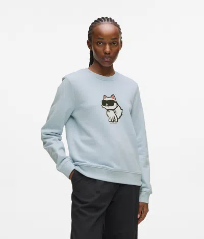 Karl Lagerfeld Ikon Choupette Sweatshirt In Blue
