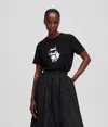 Karl Lagerfeld Ikon Choupette T-shirt In Black