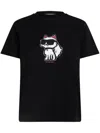 Karl Lagerfeld Ikon Choupette T-shirt In Black