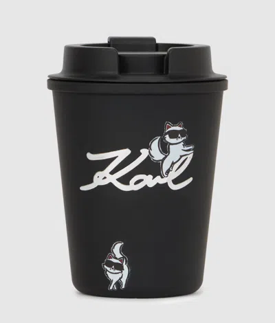 Karl Lagerfeld Ikon Choupette Travel Mug In Black