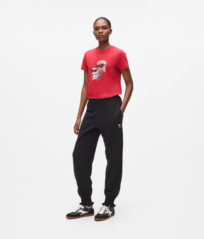 Karl Lagerfeld Ikon Cinched Sweatpants In Red
