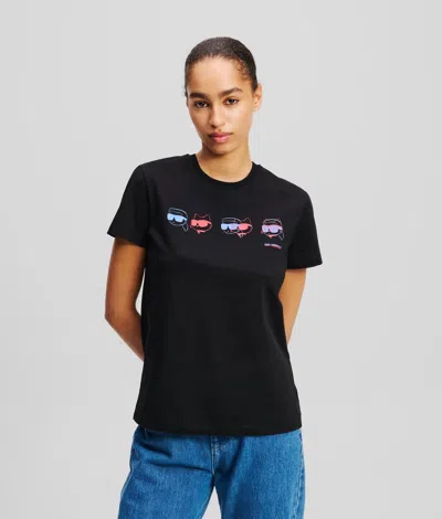 Karl Lagerfeld Ikon Color-pop T-shirt In Black