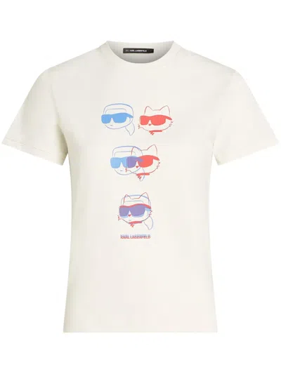 Karl Lagerfeld Ikon Color-pop T-shirt In White