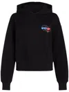 Shop Karl Lagerfeld Ikon Colour-pop Cropped Hoodie In 黑色