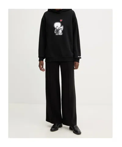 Karl Lagerfeld Ikon Valentine Hooded Sweater In Black