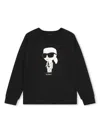 Karl Lagerfeld Black T-shirt For Kids With  In Black