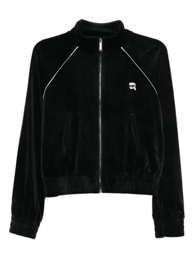 Karl Lagerfeld Ikon Cropped Jacket In Black