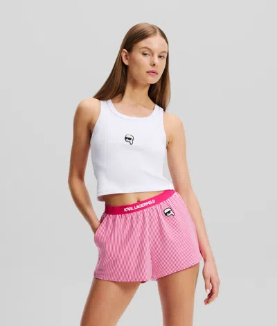 Karl Lagerfeld Ikon Cropped Pajama Tank Top In Multi