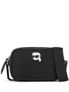 Karl Lagerfeld K/ikonik 2.0 Leather Crossbody Bag In Black