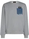 Karl Lagerfeld Ikon Denim-pocket Sweatshirt In Grey