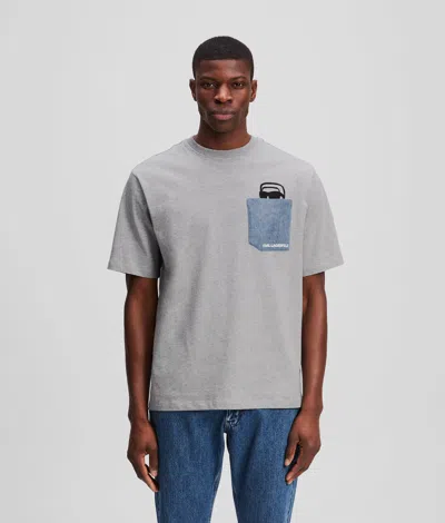 KARL LAGERFELD IKON DENIM POCKET T-SHIRT
