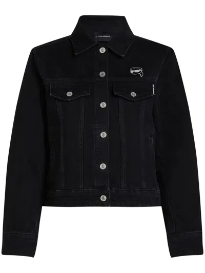 Karl Lagerfeld Ikon Jeans-trucker-jacke In Schwarz