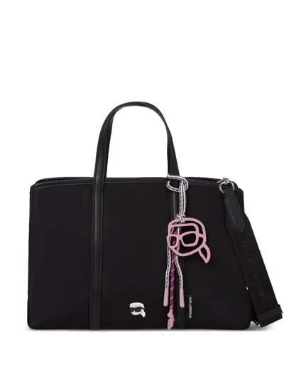 Karl Lagerfeld Ikon Detachable Satchel In Black